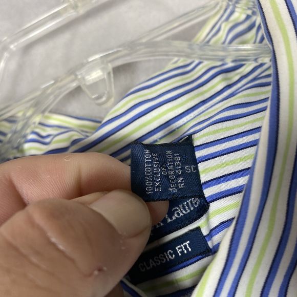 Vintage Ralph Lauren Men’s Classic Fit 2XLT‎ Long Sleeve Button Down Striped - Picture 6 of 8